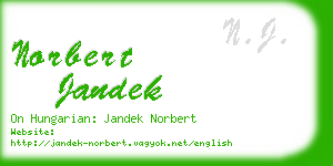 norbert jandek business card